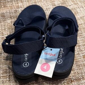 Cat & Jack Navy Blue Kids' Adjustable Strap Sandals.